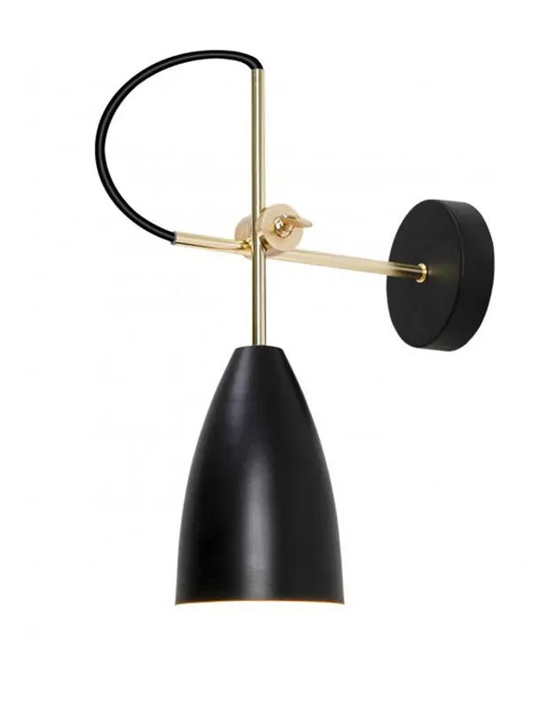 Aplique con Pantalla Metálica Negro Oro