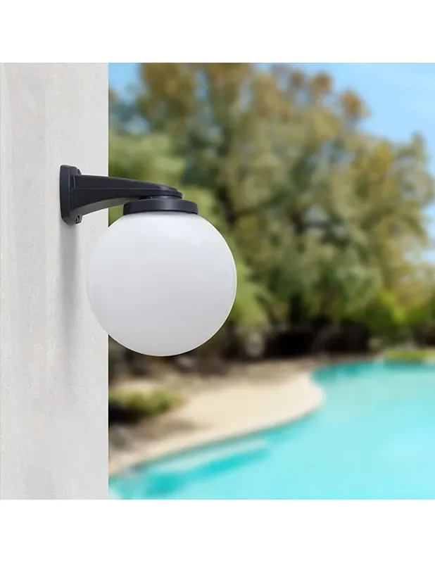 Aplique Exterior Negro Globo PMMA