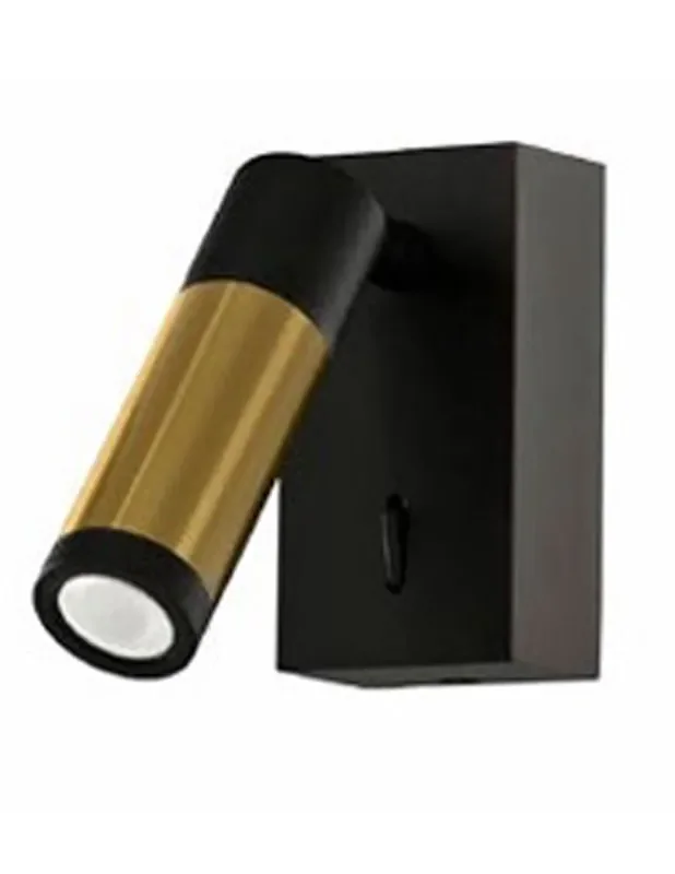 Aplique Hotel Negro Cuero Led Bombilla Desmontable