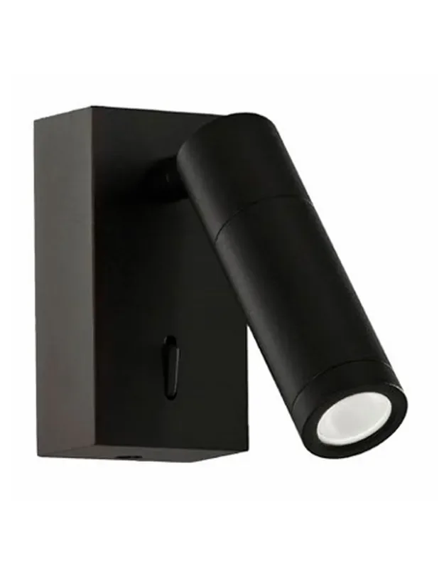 Aplique Hotel Negro Led Bombilla Desmontable