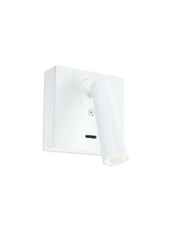 Aplique LED Base Cuadrada con USB Blanco