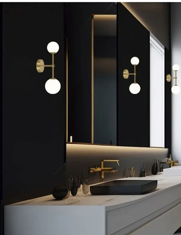 Aplique Moderno con 2 Bolas Opal