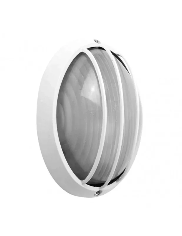 Aplique/Plafón Aluminio Rejilla Blanca Ovalado