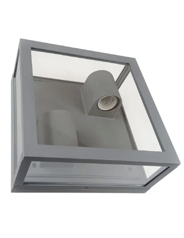 Aplique/Plafón Exterior Aluminio Gris