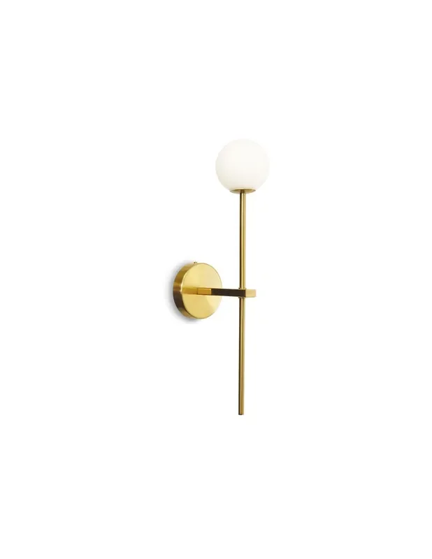 Aplique Tubo Largo Dorado con Bola Opal