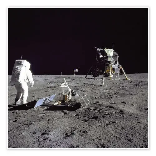 Apollo 11 Astronaut Edwin Aldrin schaut zurück auf Tranquility Basis de NASA Everett Collection