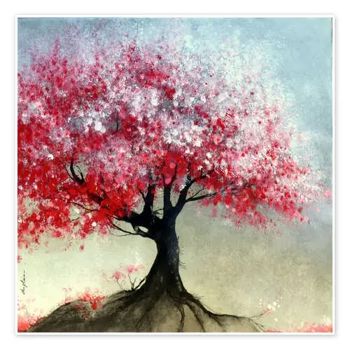 Árbol con flores rosas en una colina de Sophie Duplain
