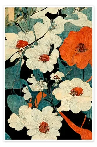 Arte floral asiático de treechild