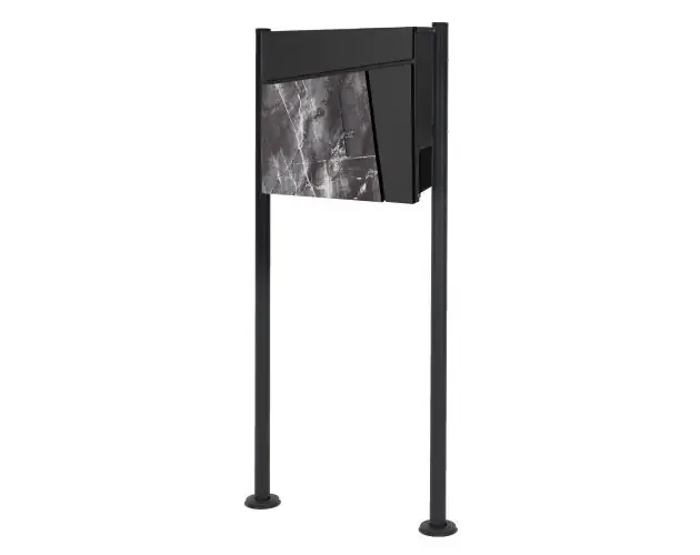 Artigianale Buzón moderno antracita aspecto mármol negro cartas periódico + soporte | Brico Depôt