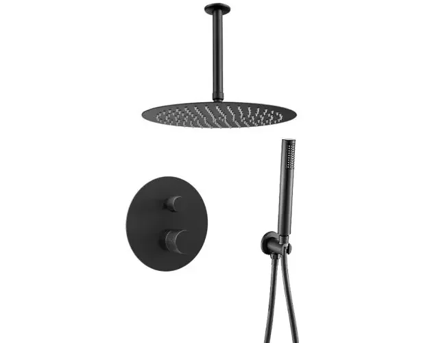 Artigianale Valaz ducha empotrada monomando techo redonda maneta luxury negro mate | Brico Depôt