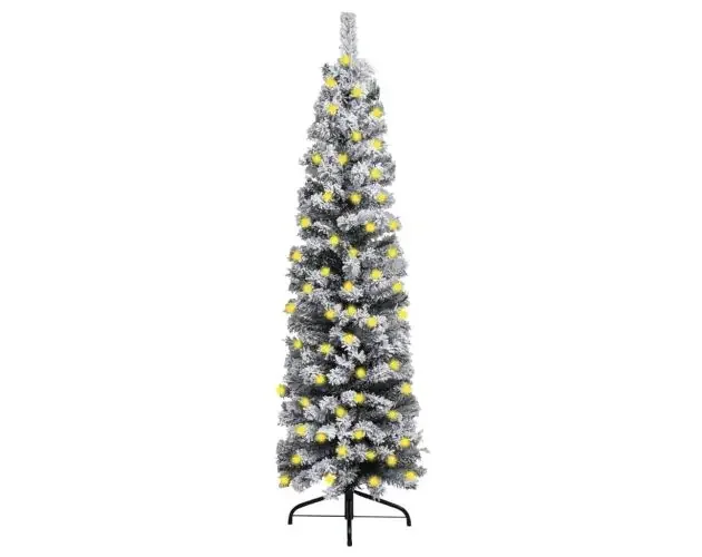 Artigianale vidaXL árbol de navidad deLGado con nieve PVC verde 180 cm | Brico Depôt