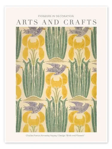 Arts and Crafts – Birds and Flowers Design I de Charles Francis Annesley Voysey Exhibition Posters