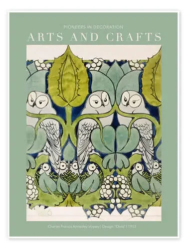 Arts and Crafts – Owls II de Charles Francis Annesley Voysey Exhibition Posters