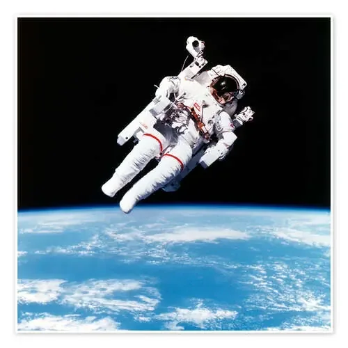 Astronauta Bruce McCandless con mochila de hélice Heritage Images