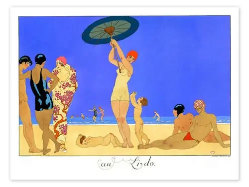 At the Lido, engraved by Henri Reidel, 1920 de Georges Barbier Bridgeman Images