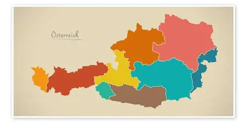 Austria Modern Map Artwork Design de Ingo Menhard