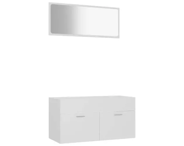 Autentico vidaXL conjunto de muebles de baño 2 piezas contrachapada blanco | Brico Depôt