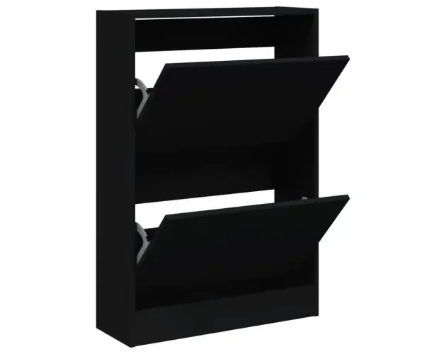 Autentico vidaXL zapatero de madera de ingeniería negro 60x21x87,5 cm | Brico Depôt
