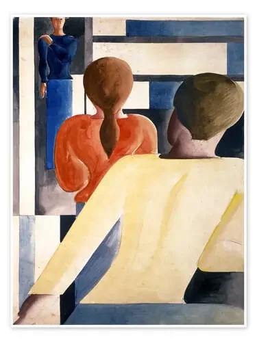 Azul-rojo-amarillo en la barandilla de Oskar Schlemmer ARTOTHEK
