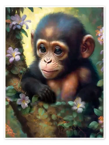 Baby Monkey in the Jungle de Dolphins DreamDesign