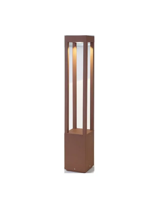 Baliza Exterior 4 Caras Marrón Oxido