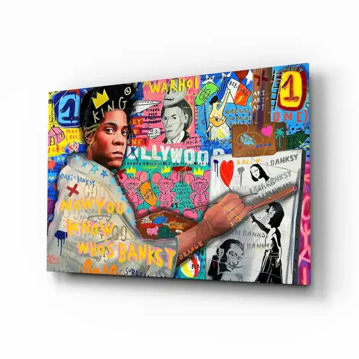Banksy‘s Basquiat Glass Wall Art Designer Collection – 28.5 » X 18 «