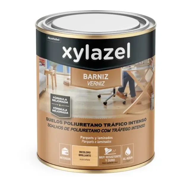 Barniz suelo agua incoloro brillante 750 ml Xylazel | Brico Depôt Quantità Limitata