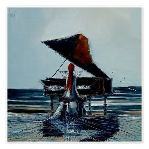 Beach Scene with a Piano de Justyna Kopania