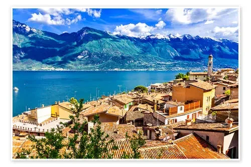 Beautiful Limone village, panoramic view, Lago di Garda, Italy Editors Choice