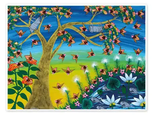 Bees on a tree de Majidu Tanzania Art & Licensing