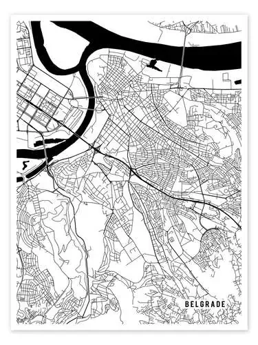 Belgrade Serbia Map I de Main Street Maps