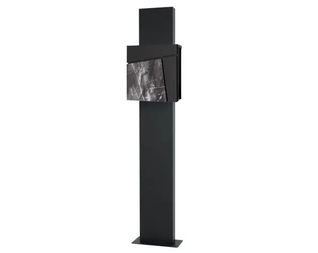 Bestseller Buzón para cartas y periódicos 37×37 de acero antracita / mármol + soporte | Brico Depôt