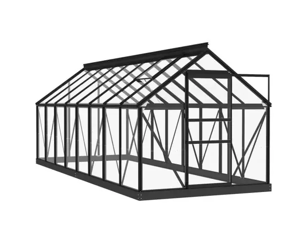Bestseller vidaXL invernadero de vidrio gris antracita aluminio 155×395,5x191cm | Brico Depôt