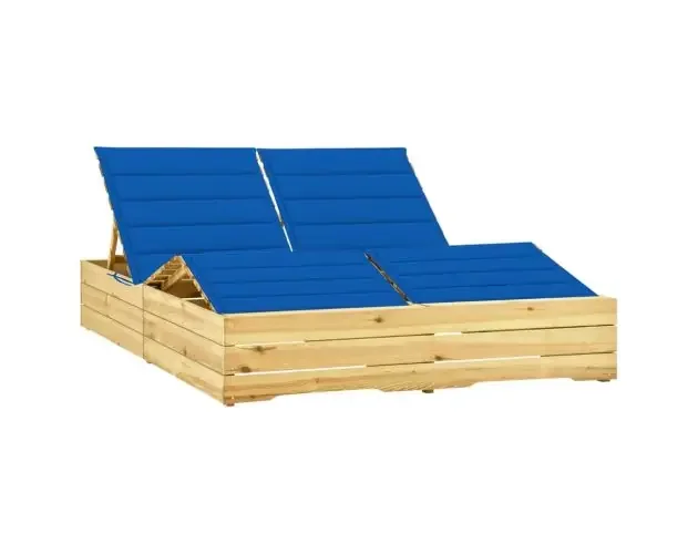 Bestseller vidaXL tumbona doble y cojines madera pino impregnada azul royal | Brico Depôt