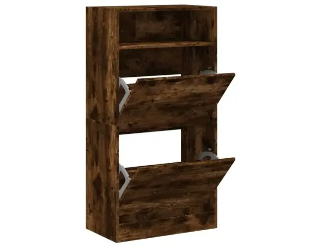 Bestseller vidaXL zapatero de madera de ingeniería roble ahumado 60x34x116 cm | Brico Depôt