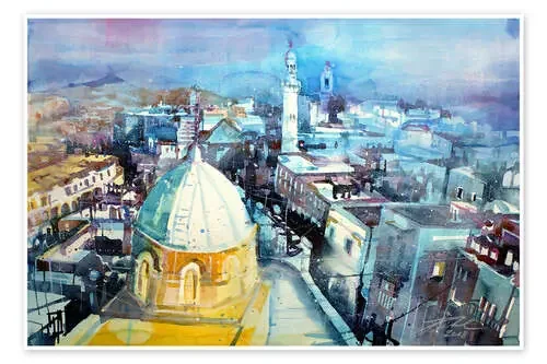 Bethlehem, view from the Syrian Orthodox Church de Johann Pickl