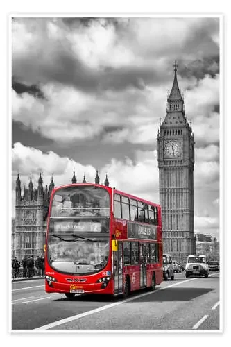 Big Ben y autobús rojo de Melanie Viola
