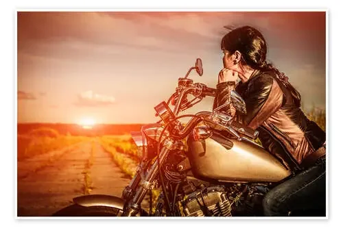 Biker girl on her motorcycle Editors Choice