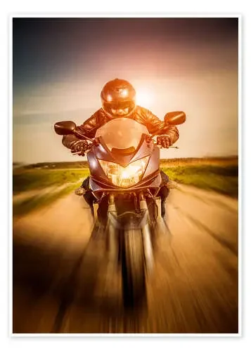 Biker racing on the road Editors Choice