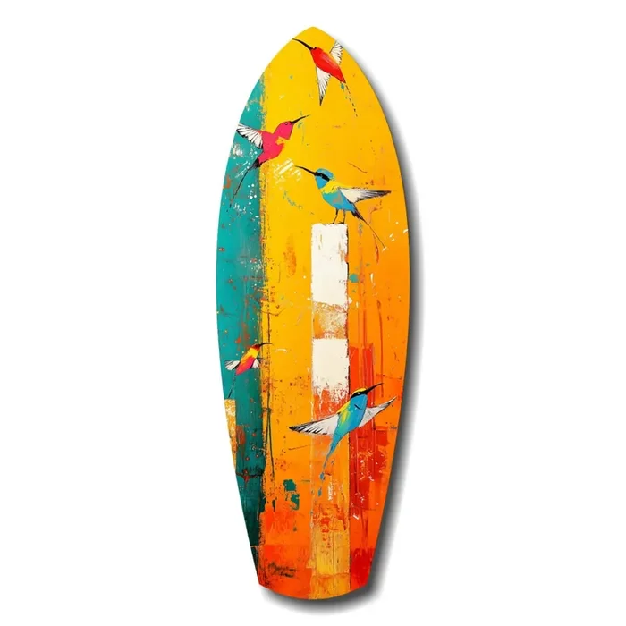 Birds in Colors Glass Wall Art – 12 » X 35 «