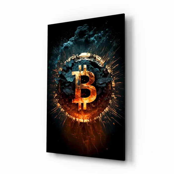 Bitcoin Glass Wall Art – 28.5 » x 18 «
