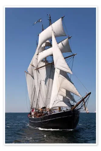 Black Sailing Ship at Sea Editors Choice