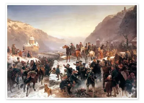 Blücher crossing the Rhine at Caub de Wilhelm Camphausen akg-images