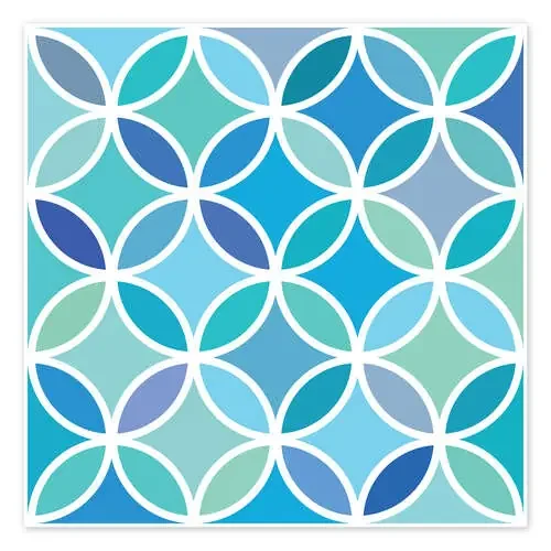 Blue Retro Flowers de Jaysanstudio