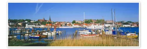 Boats Docked at the Harbor, Flensburg, Germany Panoramic Images