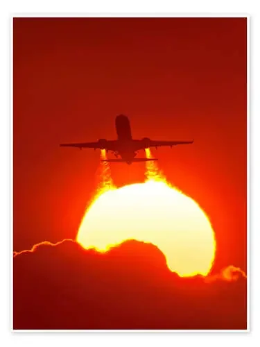 Boeing 737 taking off at sunset de David Nunuk Science Photo Library