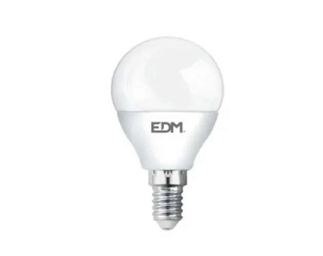 Bombilla LED edm esférica e14 5w 400lm 3200k luz cálida ø4,5x8cm | Brico Depôt Affare