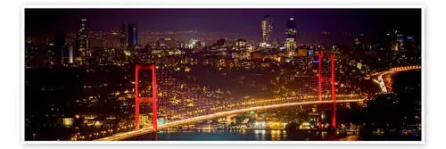 Bosporus-Bridge at night – red (Istanbul / Turkey) de gn fotografie