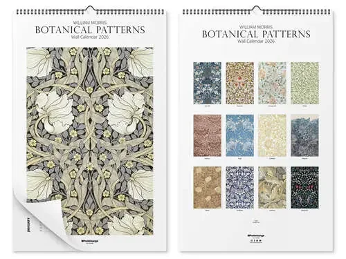 Botanical Patterns Calendar 2026 de William Morris Master Collection