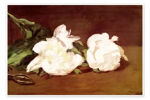 Branch of White Peonies and Secateurs de Édouard Manet Bridgeman Images